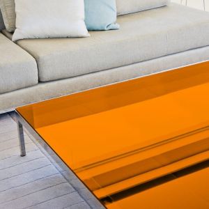 Film de protection pour table en verre orange transparent