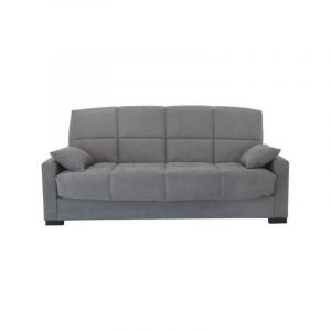 Canapé Clic Clac 3 Places - Gris Clair - Matelas 14 Cm - 130 X 190 Cm - Megan