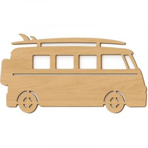 Sud trading Décoration murale en bois Van et planche de surf 70 x 40 cm