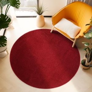 Tapis Salon Moderne - Azalée - Rouge - 160 cm Rond Ø - 100% Polypropylène - SIMPEX