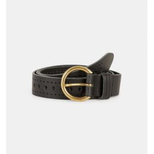 Image de Galeries Lafayette Ceinture Hiros perforée cuir tanné Noir