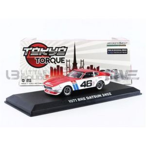 Greenlight Collectibles Voiture Miniature de Collection 1-43 - DATSUN 240Z BRE - Tokyo Torque - 1970 - White / Red / Blue - 86334