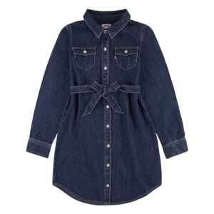 Robe chemise évasée ceinturée coton denim organique