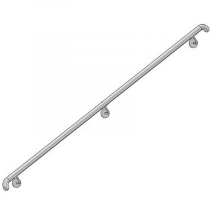 Main courante escalier murale inox 304 en kit longueur 10 m crosses ergonomiques