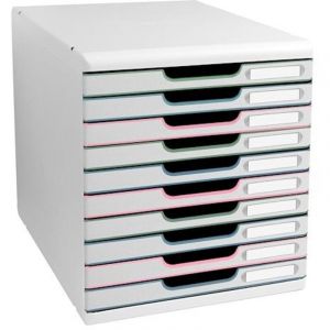 Exacompta Réf. 302303D - MODULO A4 Autentik - Module de classement 10 tiroirs fermés pour documents A4+ - Dimensions extérieures : Prof. 35 x largeur 28,8 x Hauteur 32 cm - Assortis