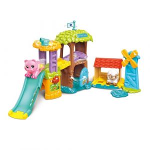 Vtech Tut Tut Animo Bisous Super Maison Toboggan - Ferme Jouet Enfant avec Violette, la Vache Pipelette - Jouet Musical et Sonore - Cadeau Enfant de 1 an à 5 Ans - Contenu en Français