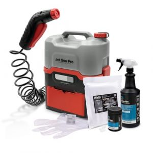 ERRECOM Kit Nettoyage Climatisation : JET GUN PRO+ Nettoyeur Haute Pression Portable, Clima-Net 1L Nettoyant Unit&eacute; Int&eacute;rieure/Ext&eacute;rieure, A/C Tabs Tablettes Climatisation, Housse Murale Wally, Gants