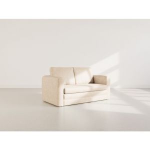 Marilia - canap&eacute; 2 places convertible d&eacute;plimousse en simili - Beige