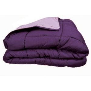Poyet motte Couette bicolore Polyester Prune/Parme 160 x 220 cm - Gamme CALGARY
