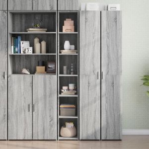 VidaXL Buffet haut sonoma gris 30x41x185 cm bois d'ingénierie, buffet, placard, armoire latérale, armoire, armoire de rangement, armoire haute