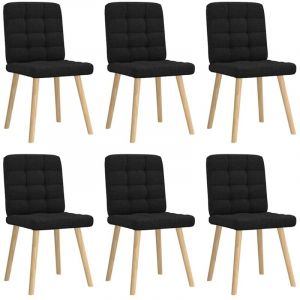 VidaXL Chaises &agrave; manger lot de 6 noir tissu