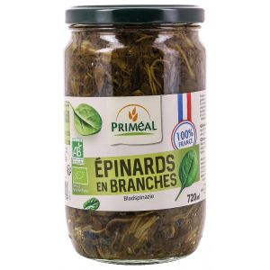 Priméal Épinards en branches bio origine France - 720 ml