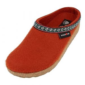 Image de Haflinger Chaussons Mixte Adulte Grizzly Franzl 711001, Pointure:41 EU, La Couleur:Orange