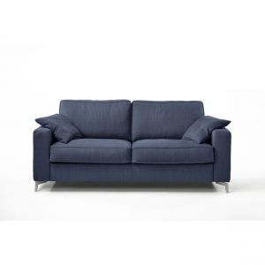 Image de Bobochic Canapé droit convertible SEVENA ouverture express Bleu Marine