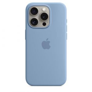 Apple Coque en silicone avec MagSafe pour iPhone 15 Pro - Bleu d''hiver