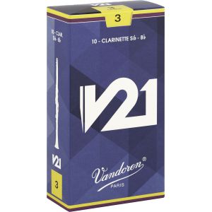 Vandoren CR803 Série V21 force 3 Boîte de 10 Anches pour Clarinette SIB Bleu