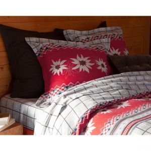 Drap MONTAGNARD gris en flanelle de coton