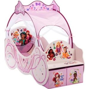 North Star Balloons Lit calèche Disney Princesses avec rangement et baldaquin Disney Home