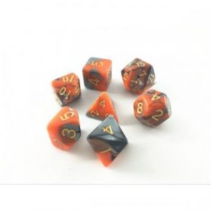 Epic Forge HDB-10 Lot de 7 dés – Fusion Orange et Argent