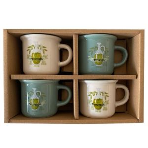 Enesco Set expresso 4 tasses color&eacute;es - Olive