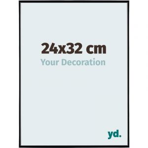 Your Decoration - 24x32 cm - Cadre Photo en Plastique Avec Verre acrylique - Anti-Reflet - Excellente Qualité - Noir Très Brillant - Cadre Decoration