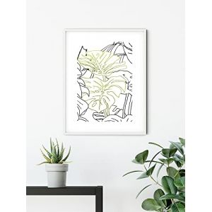 Komar Affiche d'art Monstera Borsigiana - Taille: 30 x 40 cm - vert, blanc