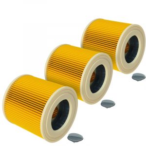 Vhbw 3x filtre plissé compatible avec Kärcher WD 3 P Workshop aspirateur - jaune
