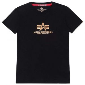 Image de Alpha industries T-shirt &agrave; Manches Courtes Basic Foil Print XS Black / Gold