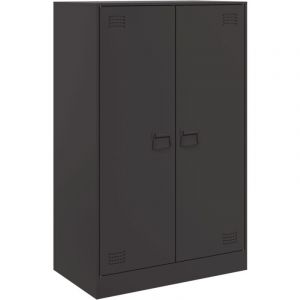 VidaXL Buffet noir 67x39x107 cm acier, armoire, armoire latérale, armoire de rangement, armoires, placard, buffet haut, organisateur de maison