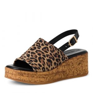 Tamaris Femme Damen 1-28393-42 Sandale cale, Léopard, 36 EU