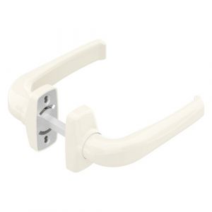 La Croisée DS Poignées sur rosaces - aluminium blanc RAL 9010 - Chrystal