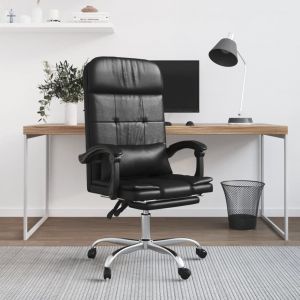 VidaXL Fauteuil de massage inclinable de bureau Noir Similicuir Black