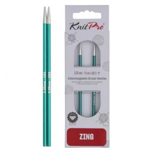 Knitpro Épingles à Tricoter circulaires interchangeables, Aluminium, Zing, 3,25 mm