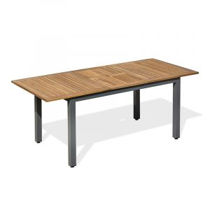 Remarquable Table de jardin 8 places alu anthracite - Acacia