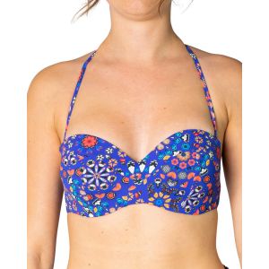 Image de Desigual Haut de maillot à bretelles amovibles, à fond et imprimé galactique Bleus - Taille XL