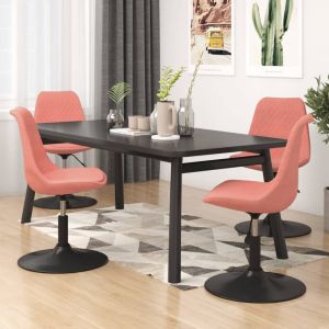 VidaXL Chaises à dîner pivotantes 4 pcs Rose Velours