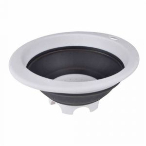 Homea Passoire Rétractable Plastique D 27 X H, 4 cm à 12 cm Blanc/Anthracite