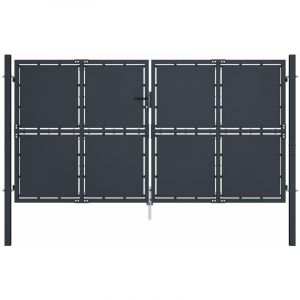 VidaXL Puerta de jardín de acero gris antracita 300x200 cm