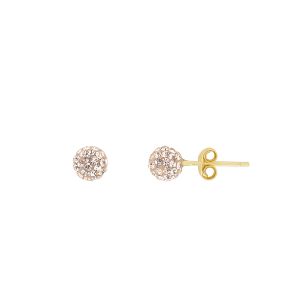 Cleor Boucles d'oreilles pour femme en Argent 925/1000 serti de cristal en forme de round - 0.001 g - Z0162144