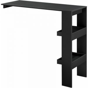 Image de Table de bar stylée meuble de rangement table bistrot murale 120 cm noir 03_0006220