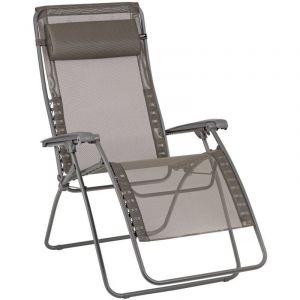 Fauteuil Relax Jardin - Chaise Longue Z&eacute;ro Gravit&eacute; - Xl - Rsxa Clip Xl - Batyline Iso - Marron Graphite - Lafuma Mobilier
