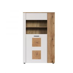 Calicosy Vitrine 2 portes dont une avec verre trempé L90 cm - vitoria