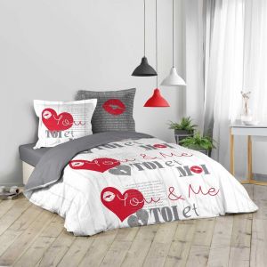 Parure de Lit 3 Pièces "Darling" 220x240cm Blanc Prix