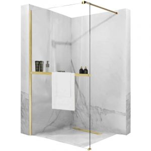 Réa Paroi De Douche Aero Gold Brush N 120 Walk In + Evo