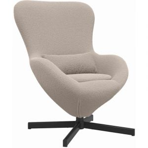 VidaXL Fauteuil œuf Gris clair Tissu ressemblant à de la laine bouclée