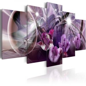 Image de Décoshop26 Tableau toile de décoration motif tulipe violette 100x50cm DEC110114/2