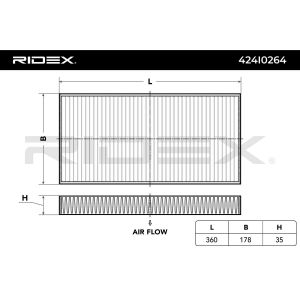 RIDEX Filtre d'habitacle MERCEDES-BENZ 424I0264 1718300418,1728350047,A1718300418 A1728350047
