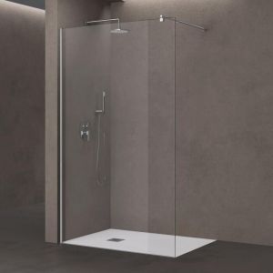 Sogood - Paroi de douche à l'italienne transparent 130cm pare-douche Bremen2 130x200cm verre de sécurité 10mm stabilisateur rond - Tranparent