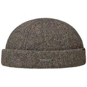 Image de Stetson Bonnet Docker Lavoy Herringbone Wool Homme - Made in The EU Style pour l'hiver avec Revers, Bonnets Docker, Doublure Automne-Hiver - L