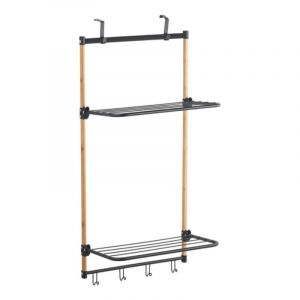 MSV Tendoir à linge de porte zoe Bambou Noir